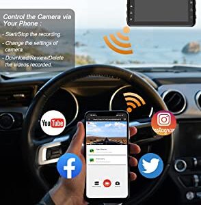 Penemay Dash Cam Front and Rear 4k WiFi, 3 Inch Dash Camera for Cars with 1080P Rear Camera, Dual Dash Cam Included 64GB Micro SD Card, Dashboard Camera with Night Vision, Parking Monitor