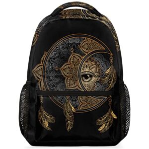 backpack boho moon sun witchy dream catcher laptop computer backpacks waterproof college school bookbag casual travel hiking camping daypack for women men