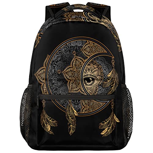 Backpack Boho Moon Sun Witchy Dream Catcher Laptop Computer Backpacks Waterproof College School Bookbag Casual Travel Hiking Camping Daypack for Women Men