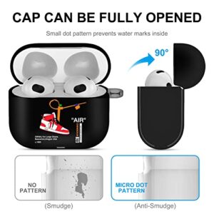 Gedicht for Airpods 3rd Generation Case Air Sports Shoes with Lanyard, Protective TPU Soft Cases Cover Rugged for Apple Airpod 3 Case with Keychain for Women Men，Black Red