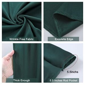 CO-AVE 10x10ft Hunter Green Backdrop Curtains for Parties Baby Shower Wedding Photo Backdrop Drapes Decorations Wrinkle Free Chiffon Fabric Dark Green Background Curtains 5x10ft, 2 Panels