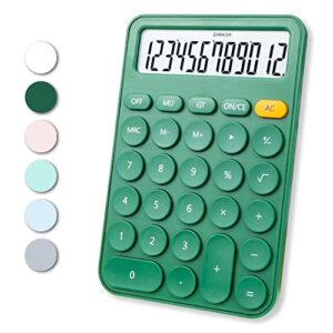 standard calculator 12 digit,6.2 * 4.2in desktop large display and buttons,calculator with large lcd display for office,school, home & business use,automatic sleep,15 °tilt screen (green)