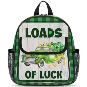 yppahhhh toddler backpack st patricks quote loads of luck kids backpacks for boys girls preschool bags with chest strap and names tag, lightweight nursery rucksack