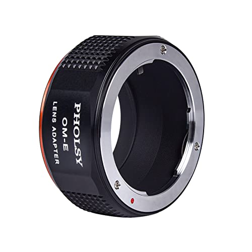 PHOLSY Lens Mount Adapter Compatible with Olympus Zuiko OM Lens to E Mount Camera Compatible with Sony a1 a9ii a7S iii/ii, a7R v/iv/iii/ii a7C a7 iv/iii/ii, a7 a6600 a6500 a6400 a6300 a6000 NEX etc.