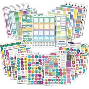 Planner Stickers for Adults - 1400+ Daily Planner Stickers and Accessories, Calendar Stickers for Adults Planner Aesthetic (24 Pack)