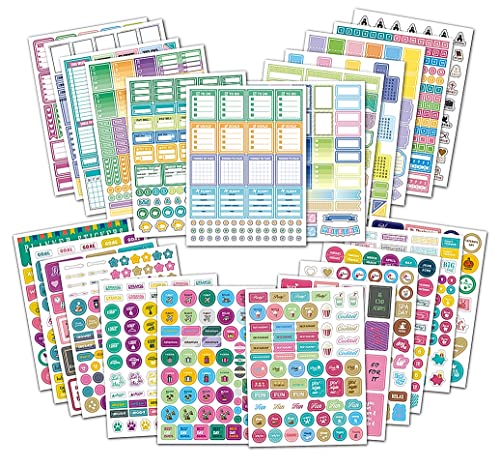 Planner Stickers for Adults - 1400+ Daily Planner Stickers and Accessories, Calendar Stickers for Adults Planner Aesthetic (24 Pack)