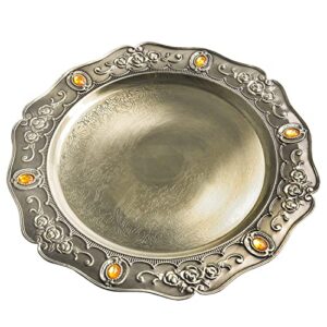 12 inch antique decorative tray towel tray metal storage tray serving tray dish plate fruit trays rings chain earrings trays cosmetics jewelry organizer retro design vanity tray