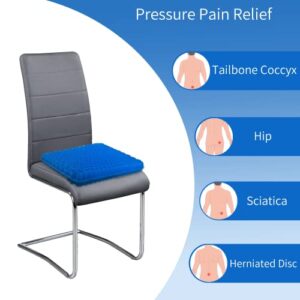 Large Office Chair Cushion Seat Cushions, Cooling Car Wheelchair Bleacher Computer Chair Pad, Gel Seat Cushion for Long Sitting, Coccyx Hip Sciatica Tailbone Lower Back Pain Sore Relief (17"×17")