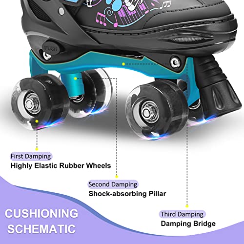 Hikole Roller Skates for Girls and Boys,4 Size Adjustable Kids Roller Skates with 8 Light Up Wheels,Toddler Skates for Outdoor & Indoor