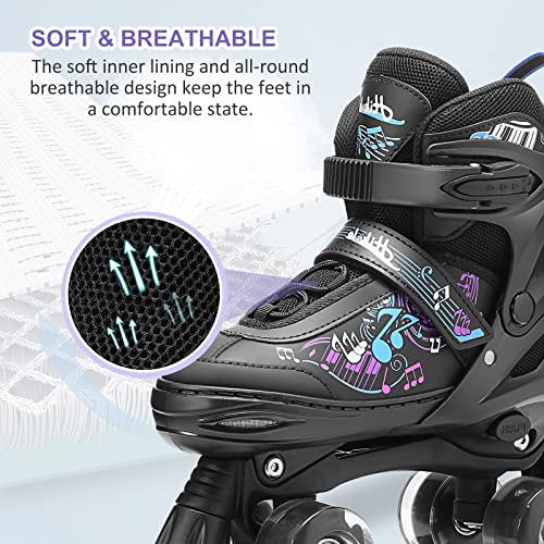 Hikole Roller Skates for Girls and Boys,4 Size Adjustable Kids Roller Skates with 8 Light Up Wheels,Toddler Skates for Outdoor & Indoor