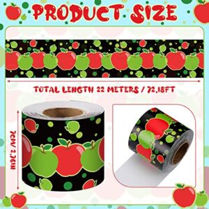 Sherr 72.18 ft Apple Border Trim Apples Shape Bulletin Board Border Apple Pattern Border Rolled Bulletin Board Decorations for Classroom Chalkboard School Kitchen Cottage