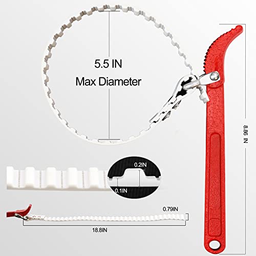 Anmxkoo Strap Wrench, Anti-sliding and Durable, 18.8 Inches Length Rubber Strap Wrenches for Replacing Water Filter Oil Filter Swimming Pool Joints PVC Pipe Joints