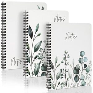 aesthetic spiral notebook set of 3 for women - cute college ruled 8x6" journal and notebook with large pockets and lined pages - perfect to stay organized and boost productivity at work or school