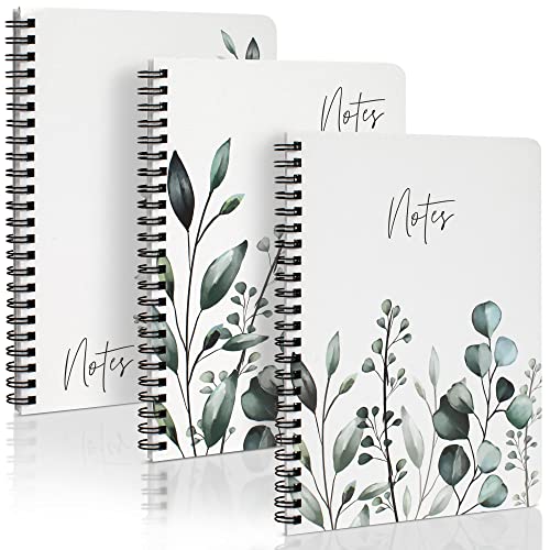 Aesthetic Spiral Notebook Set of 3 For Women - Cute College Ruled 8x6" Journal and Notebook With Large Pockets And Lined Pages - Perfect to Stay Organized and Boost Productivity at Work or School