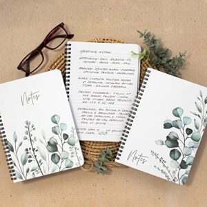 Aesthetic Spiral Notebook Set of 3 For Women - Cute College Ruled 8x6" Journal and Notebook With Large Pockets And Lined Pages - Perfect to Stay Organized and Boost Productivity at Work or School