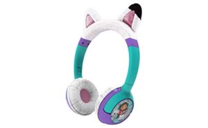 ekids gabbys dollhouse kids bluetooth headphones, wireless headphones with microphone includes aux cord, volume reduced kids foldable headphones for school, home, or travel