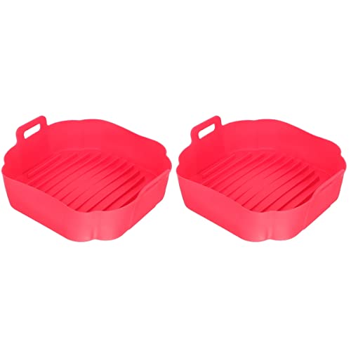 UPKOCH Oven Air Fryer Oven Air Fryer Square Baking Pan 2 Pack Air Fryer Liner Silicone Air Fryer Pot Air Fryer Baking Liner Accessory Oven Air Fryer Square Baking Pan Square Baking Pan