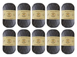 10-pack of yonkey monkey fingering weight yarn - rayon made from bamboo and cotton blend - softest quality for crocheting and knitting - lightweight and breathable - 500 grams total (storm 9038)