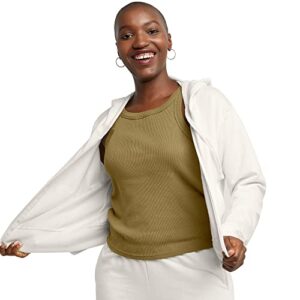 hanes originals zip, lightweight fleece sweatshirt, hoodie for women, natural