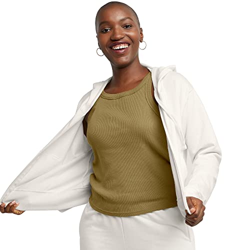 Hanes Originals Zip, Lightweight Fleece Sweatshirt, Hoodie for Women, Natural