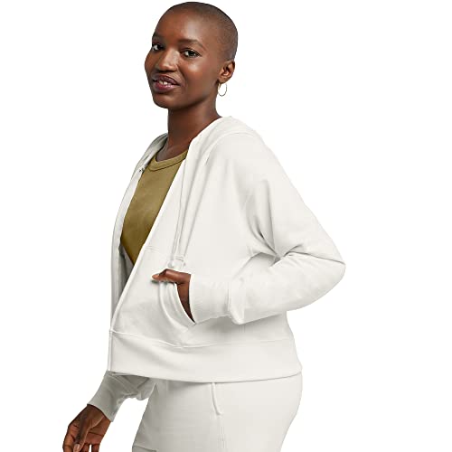 Hanes Originals Zip, Lightweight Fleece Sweatshirt, Hoodie for Women, Natural