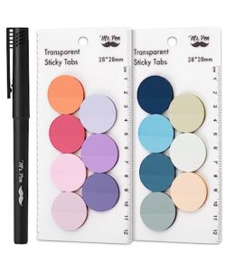 mr. pen- transparent sticky notes, 560 pcs, pastel colors, round translucent sticky notes, sticky note tabs, pastel sticky notes, see through sticky notes transparent, bible sticky notes