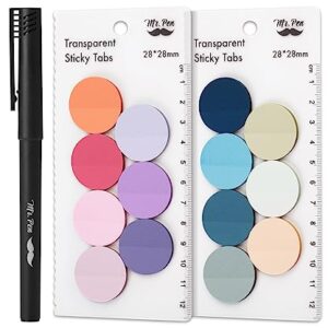 Mr. Pen- Transparent Sticky Notes, 560 Pcs, Pastel Colors, Round Translucent Sticky Notes, Sticky Note Tabs, Pastel Sticky Notes, See Through Sticky Notes Transparent, Bible Sticky Notes