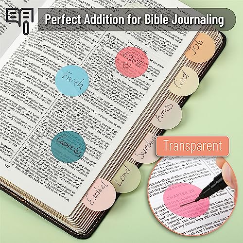 Mr. Pen- Transparent Sticky Notes, 560 Pcs, Pastel Colors, Round Translucent Sticky Notes, Sticky Note Tabs, Pastel Sticky Notes, See Through Sticky Notes Transparent, Bible Sticky Notes