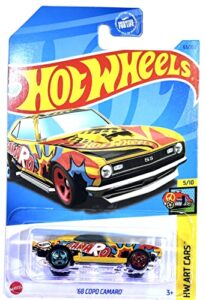 hot wheels - copo camaro - '68 - yellow - hw art cars 5/10-2023 - mint/nrmint - ships bubble wrapped in a correct size box