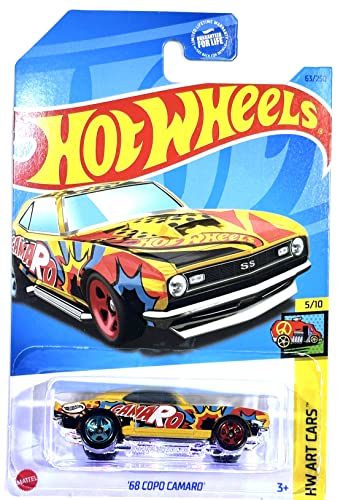 Hot Wheels - COPO Camaro - '68 - Yellow - HW Art Cars 5/10-2023 - Mint/NrMint - Ships Bubble Wrapped in a Correct Size Box