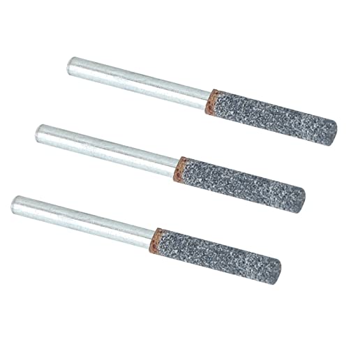 3Pcs 4mm 5/32in Chainsaw Sharpener Burr Stone File Sharpening Tool for Rotating Tool Grinding Stone