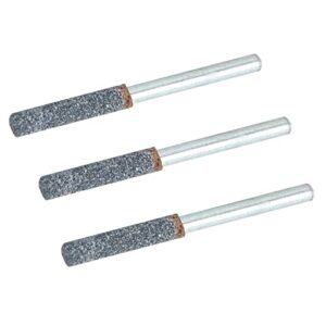 3Pcs 4mm 5/32in Chainsaw Sharpener Burr Stone File Sharpening Tool for Rotating Tool Grinding Stone