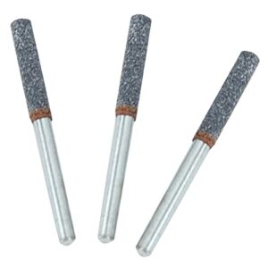 3Pcs 4mm 5/32in Chainsaw Sharpener Burr Stone File Sharpening Tool for Rotating Tool Grinding Stone