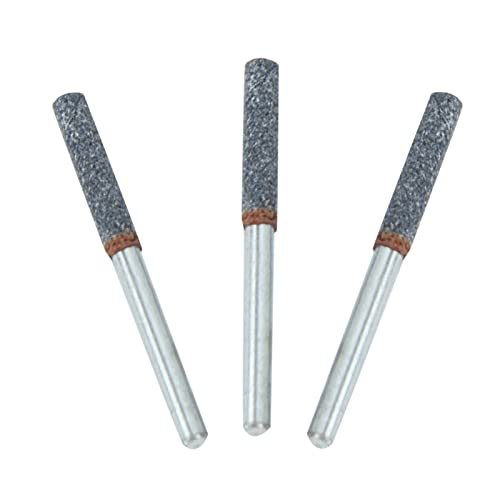 3Pcs 4mm 5/32in Chainsaw Sharpener Burr Stone File Sharpening Tool for Rotating Tool Grinding Stone