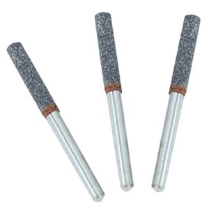 3Pcs 4mm 5/32in Chainsaw Sharpener Burr Stone File Sharpening Tool for Rotating Tool Grinding Stone