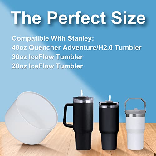 2pcs Silicone Boots, Sleeve Cover for Water Bottle Bottom Cup Tumbler Case Accessories Compatible with Stanley Quencher Adventure 40oz & Stanley IceFlow 20oz 30oz Protect You Bottle and Reduce Noise