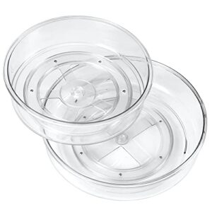 lazy susan organizer for cabinet, 12 inch &10 inch clear lazy susan turntable for fridge, pantry organization and storage, kitchen spice rack, bathroom, vanity, countertop, under sink and table
