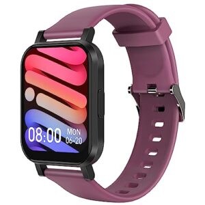 maxtop smart watch for women men,1.69" touch screen fitness tracker for iphone android phone ip68 waterproof,finess watch with step calorie counter sleep monitoring pedometer watches, t11 pro+ purple