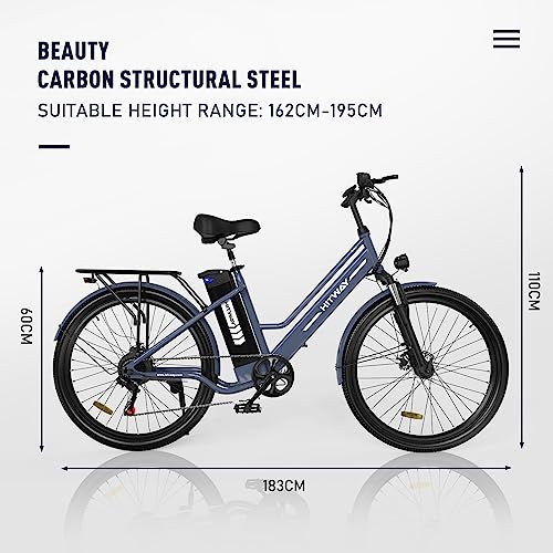 HITWAY Electric Bike for Adults 26" x2.35 Fat Tire Electric Mountain Bike with 500W Motor, Ebkie with 36V 15AH Removable Battery Bicycle, Long Range 21-55mile with 7 Gears E Bike