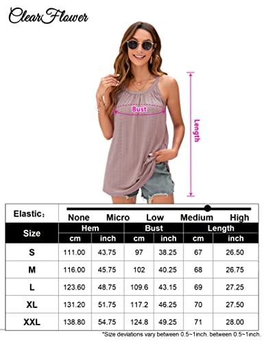 ClearFlower Barbie Tank Top for Women Loose Fit High Neck Sleeveless Halter Tops Casual Pleated Eyelet Summer Flowy Cami Shirts Blouse Deep Pink M