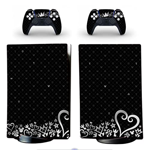 Vanknight PS5 Digital Edition Console Controllers Cover Anime Skin Decals Stickers for PS5 Digital Console KH Black