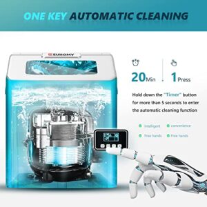 EUHOMY Countertop Ice Maker Machine, 40Lbs/24H Auto Self-Cleaning, 24 Pcs Ice/13 Mins, Portable Compact Ice Maker with Ice Scoop & Basket, Perfect for Home/Kitchen/Office/Bar(Silver)