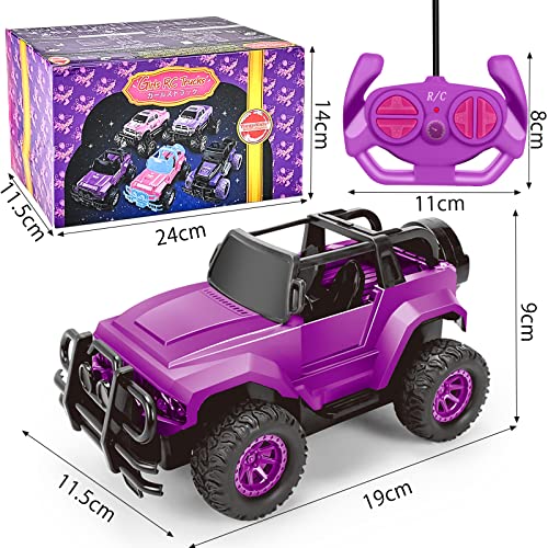 Ynanimery Remote Control Car for Girls- Rc Racing Cars 1:20 Scale Off Road Truck for Kids Girls Boys, Ideal Christmas Birthday Gifts Rc Cars Toys- Purple