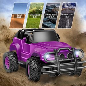 Ynanimery Remote Control Car for Girls- Rc Racing Cars 1:20 Scale Off Road Truck for Kids Girls Boys, Ideal Christmas Birthday Gifts Rc Cars Toys- Purple