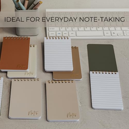 ZICOTO Aesthetic Pocket Notebooks Set Of 8 For Women - Small 3x5 Spiral Notepads With Lined Pages - The Perfect Little Mini Pads to Stay Organized and Boost Productivity at Work or School