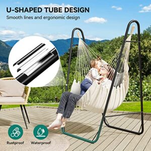 YITAHOME Hammock Chair with Stand Heavy Duty with Hanging Swing Chair 330Lbs Indoor Outdoor Swing Stand for Living Room, Garden, Balcony