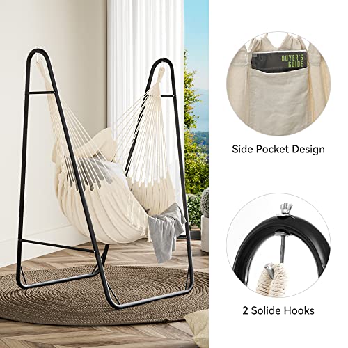 YITAHOME Hammock Chair with Stand Heavy Duty with Hanging Swing Chair 330Lbs Indoor Outdoor Swing Stand for Living Room, Garden, Balcony