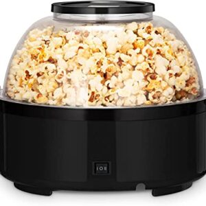 Kitchen Large Microwave Popcorn Maker, Hot-oil Popcorn Popper Maker with Nonstick Plate & Stirring Rod, Large Lid for Serving Bowl and Two Measuring Spoons, 16-Cup for Home Christmas Party Kids,Red