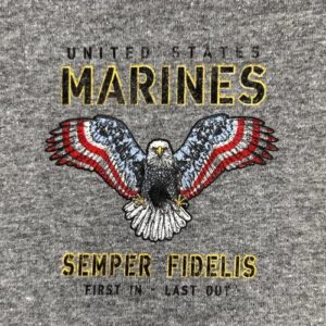 Armed Forces Gear Men's US Marine Corps Stars and Stripes T-Shirt- Official Licensed United States Marines Shirts for Men (Graphite, Large)