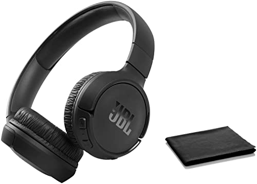 JBL Tune 510BT: Wireless Bluetooth On-Ear Headphones with Purebass Sound - with Cleaning Cloth - Black